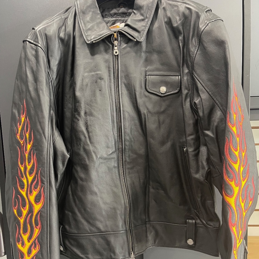 Harley Davidson Flame II Leather Jacket Men's. New.